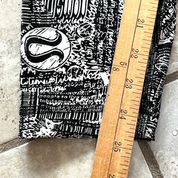 Lululemon Wunder Train High-Rise Tight 25" Tear It Up Alpine White Black Size 8 - Picture 11 of 13